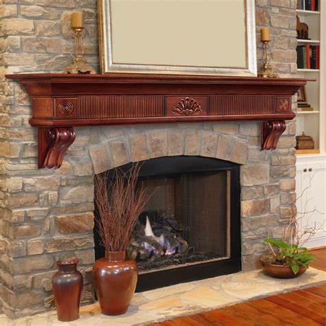 wood fireplace mantel shelf